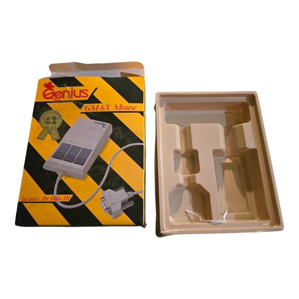 Vintage Genius Serial Mouse GM-6X Dr. Halo III Game Software BOX ONLY